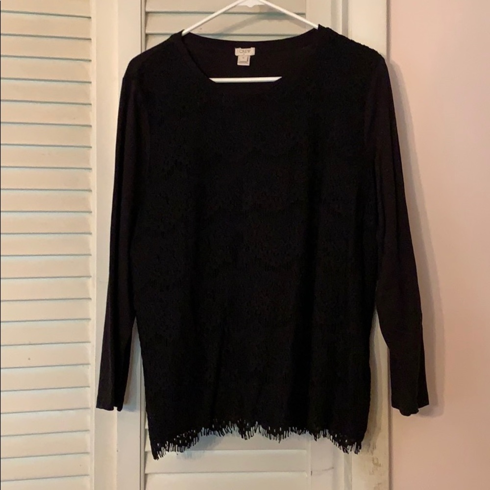 J. Crew lace panel shirt
